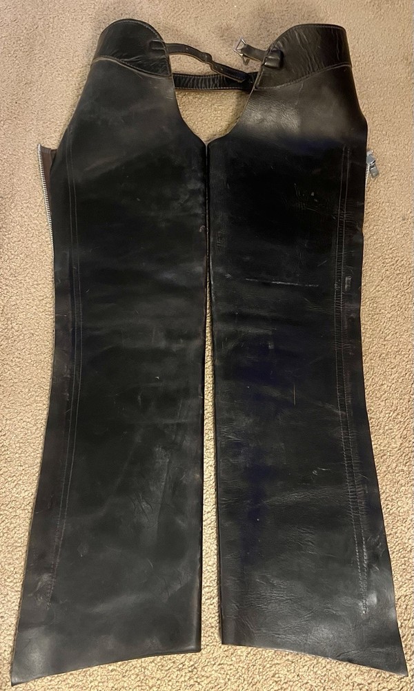 Black Leather Chaps unmarked See Description For Size