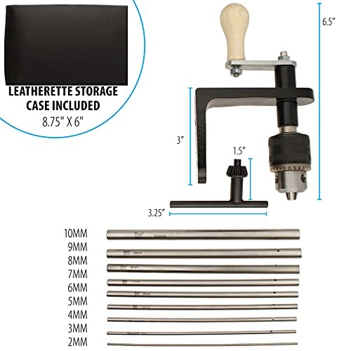 EZ Coiler Pro – Wire Elements – Includes Mountable Base, Chuck Key, 9 Mandrels