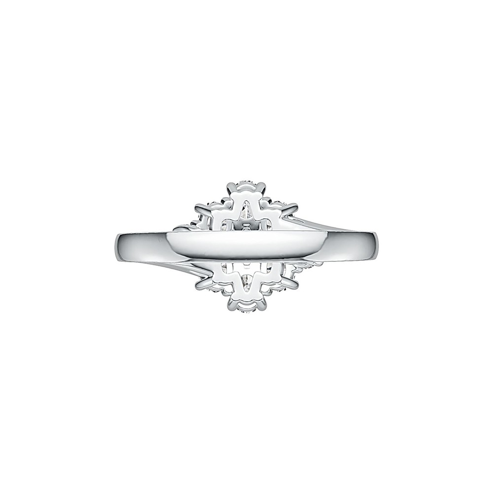 Sterling Silver Semi Mount Ring Setting Oval OV 4X3mm Bypass Cluster Ring