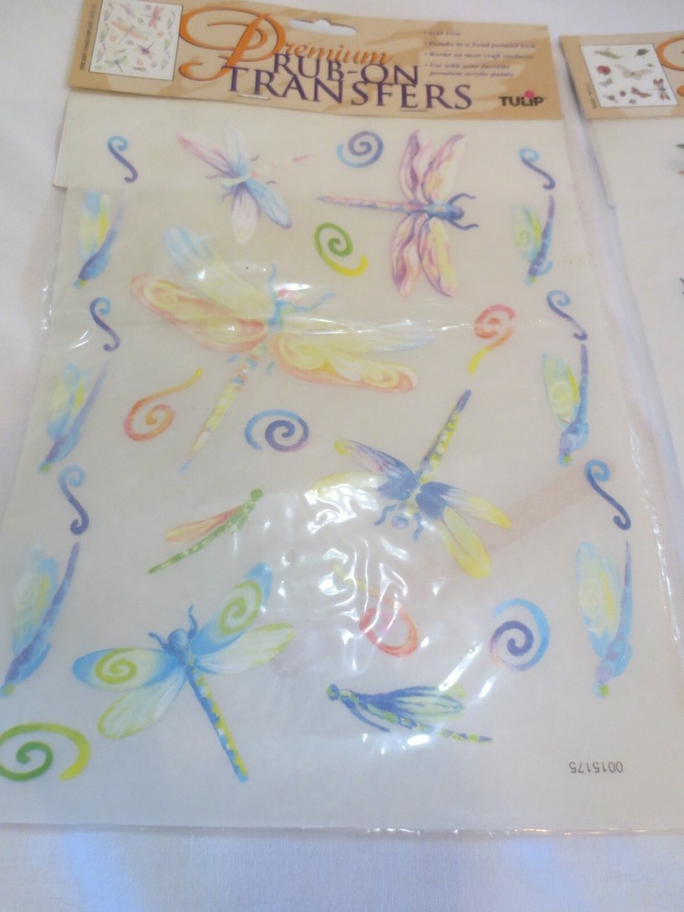 Rub On Transfers NOS Dragonflies and Bugs 2 sheets