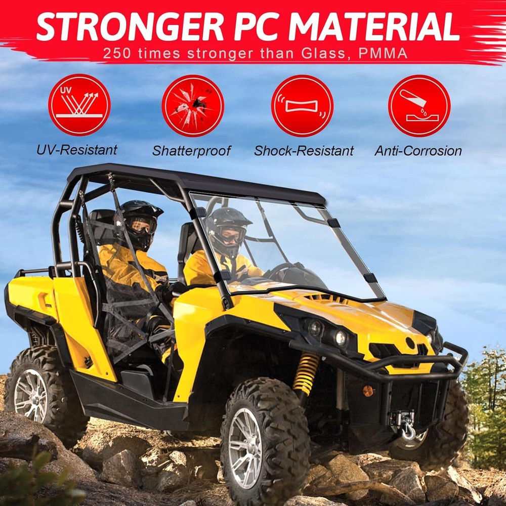 UTV Full Windshield Front Window For Can Am Commander 1000R/Max 1000R 2011-23