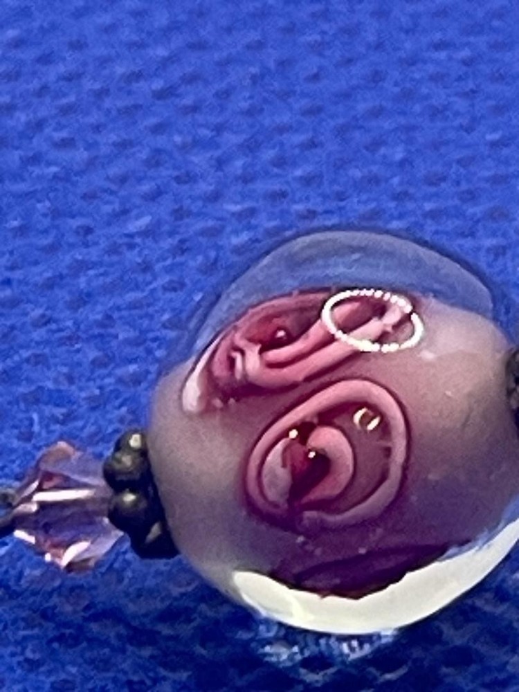 Pink Art Glass Drop Earrings