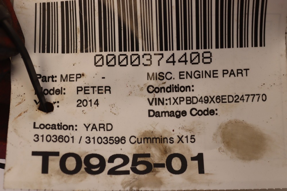 2013-2017 PETERBILT 579 CUMMINS ISX15 ENGINE BRACKET SUPPORT 3103601 OEM