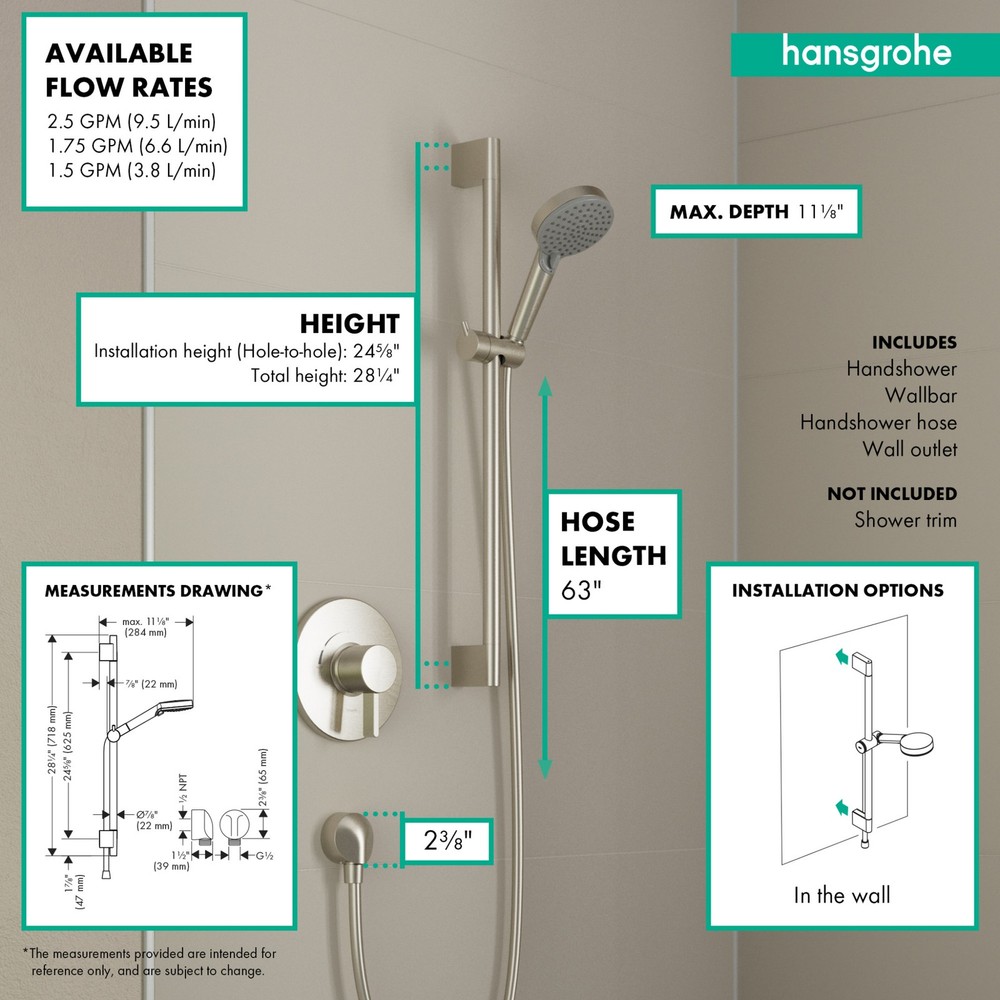 Hansgrohe 04969 Vernis Blend 2.5 GPM Multi Function Hand Shower - Chrome