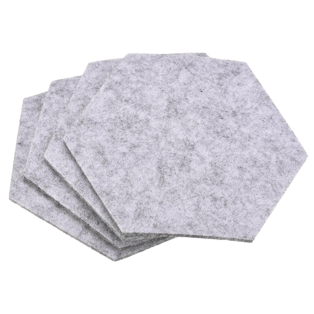 Felt Coasters 4pcs Hexagonal Tampons, Light Grey