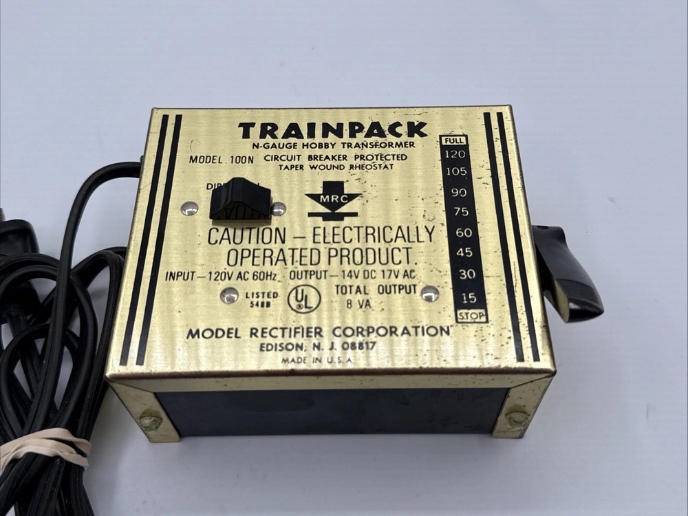 MRC N Gauge Train Pack 100N - Model Train Control Power Pack/Hobby Transformer