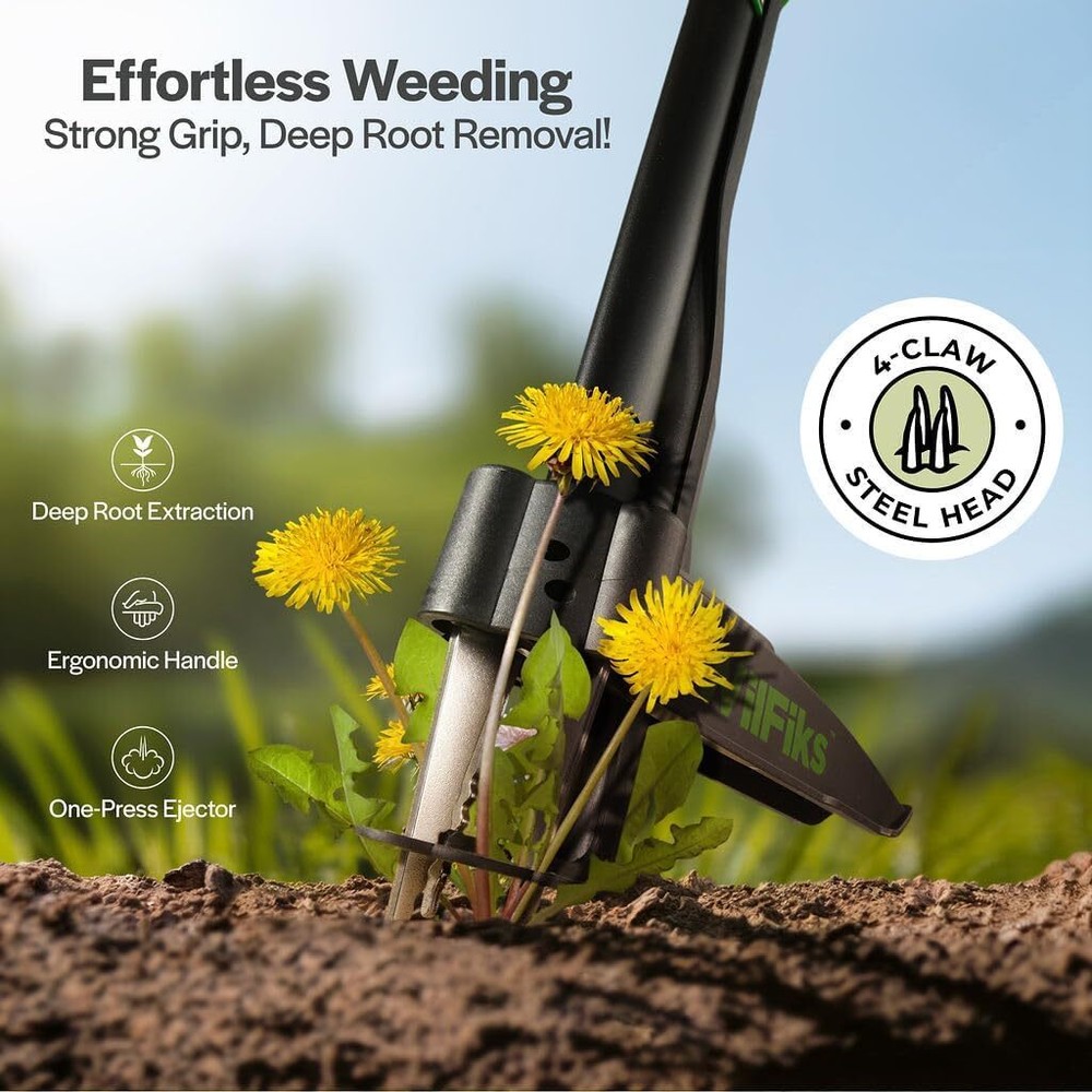 Weed puller with adjustable long handle (36“, 40” and 45")
