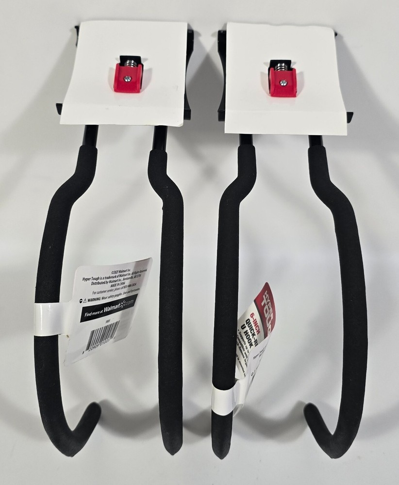 (2) Hyper Tough 6-inch Quick-Release U Hook for Snap Rail, Organizer, Wall Mount