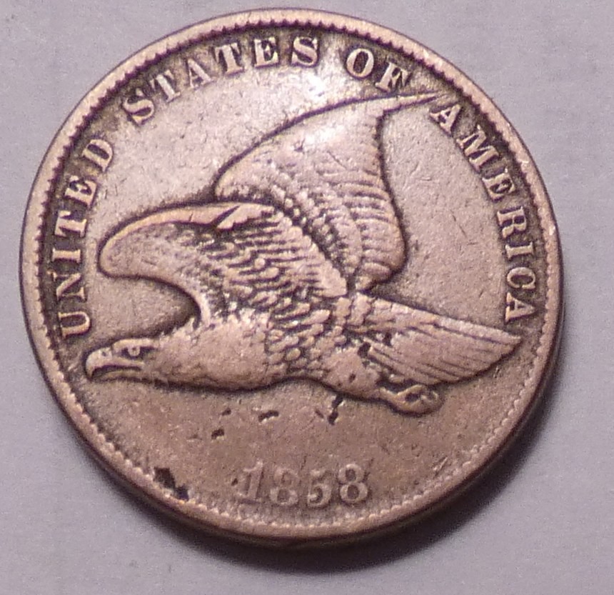 1858 Flying Eagle - Small Letters  -  Cent 1C