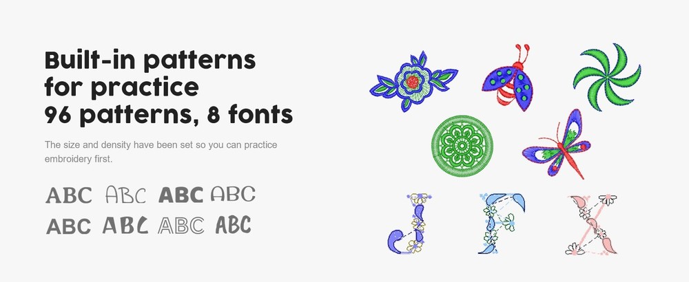 Poolin EOC05 4 x 9in Embroidery Machine Computerized 7in Large LCD Touch Screen