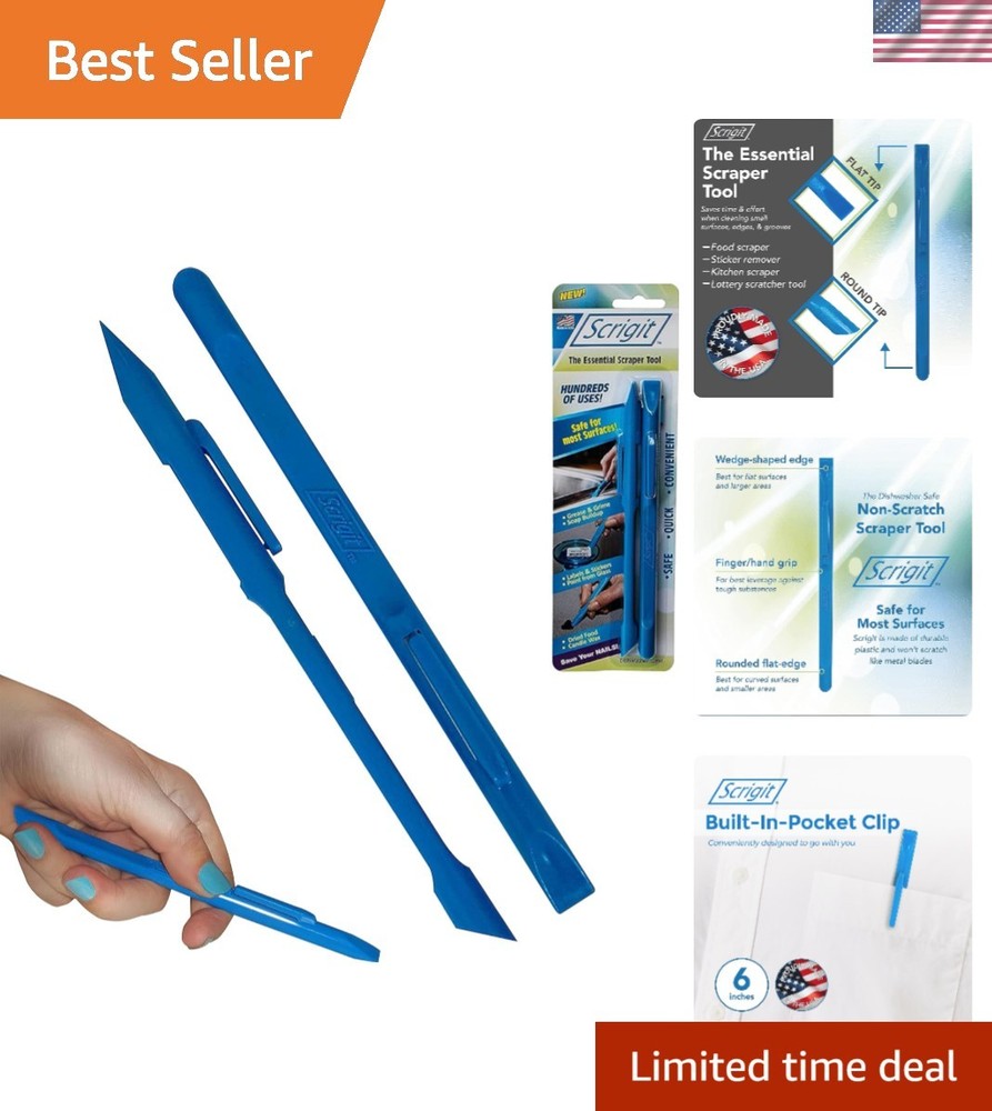 Made in USA No-Scratch Scraper Tool 2 Pack - Multi-Function Cleaning Solution