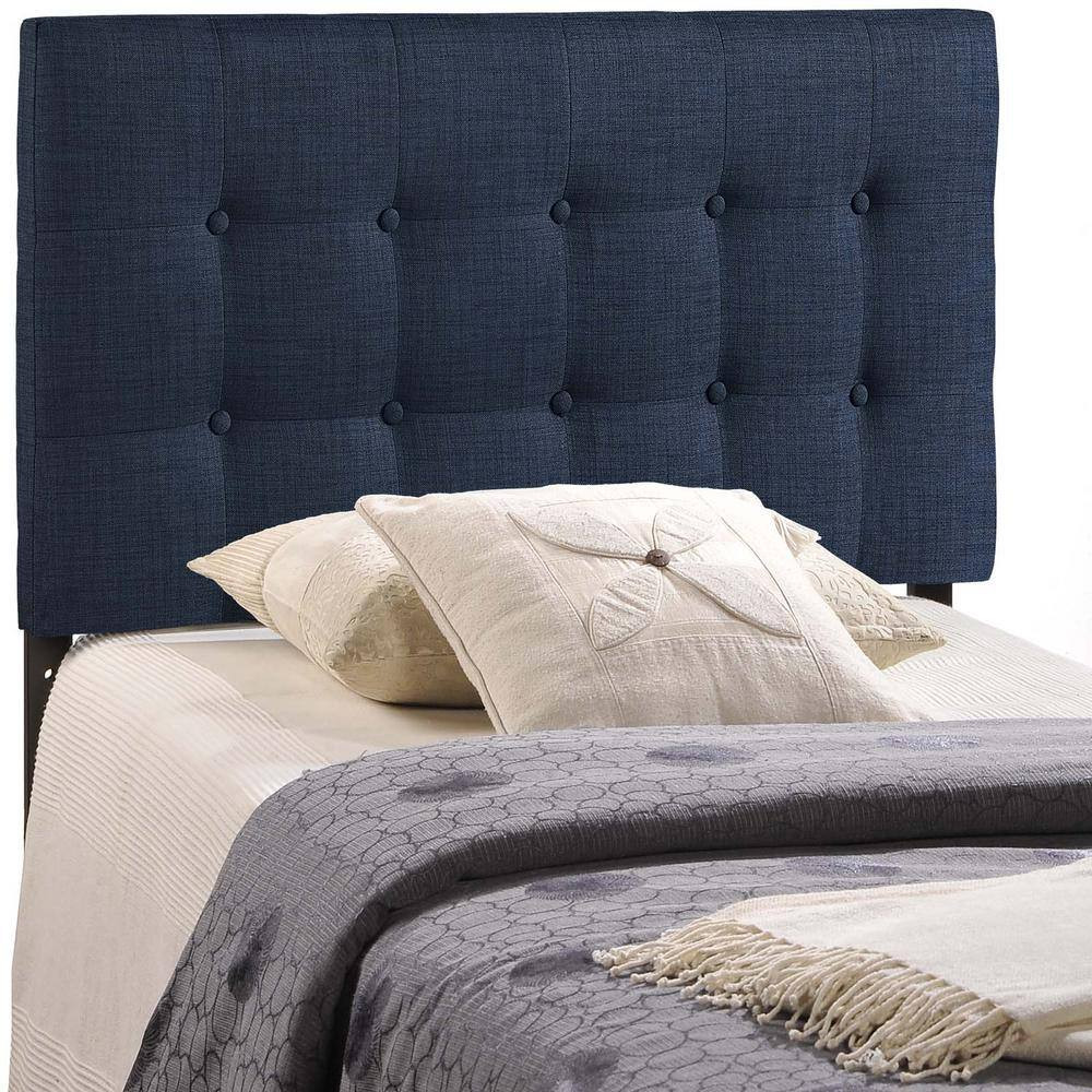 Emily Navy Twin Upholstered Fabric Headboard
