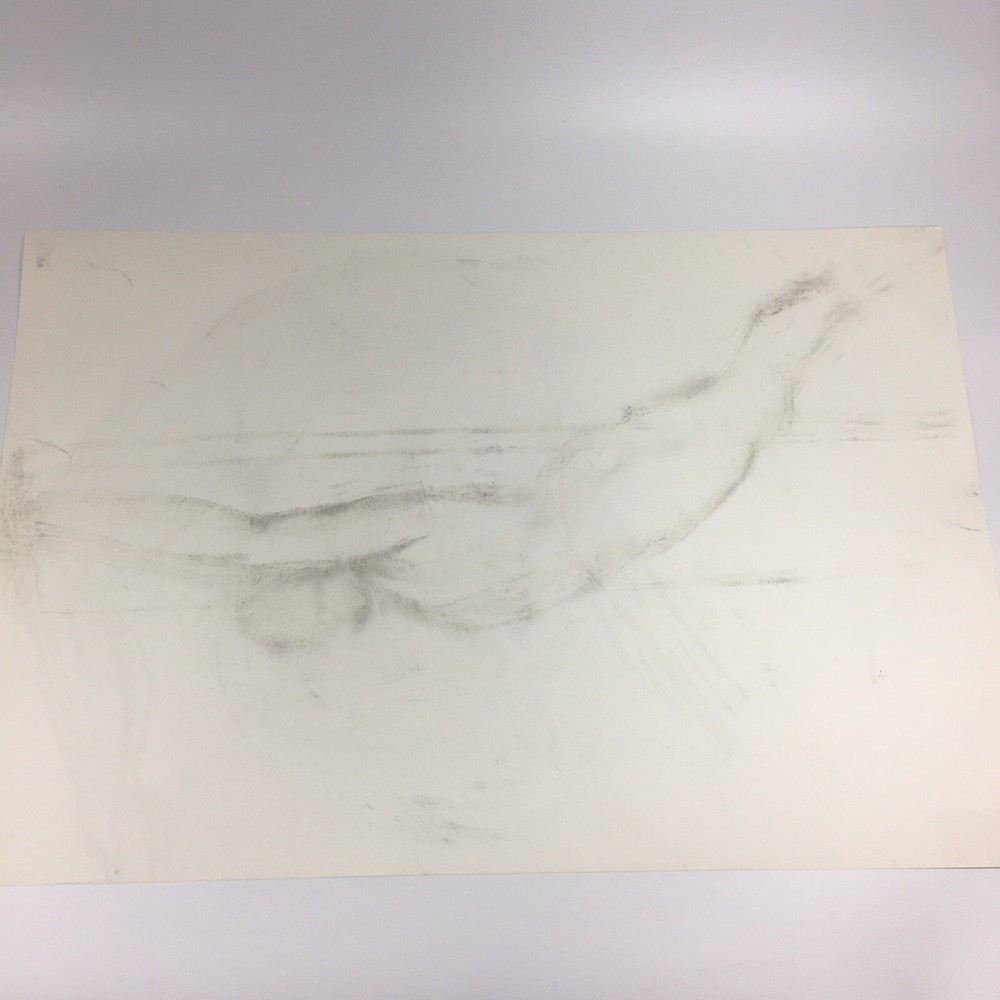 Kip Gresham Unsigned Original Charcoal Drawing Gymnast Curwen Archive #15