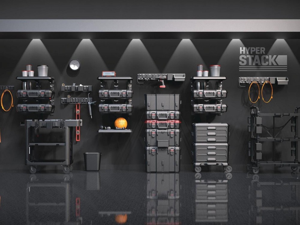 Hyper Tough 3-Pc Heavy Duty Modular Rolling Toolbox System Black