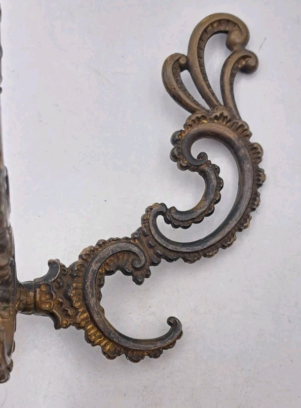Antique Hook Hat or Coat Rack Hall Tree Vintage Victorian Old Brass Hardware