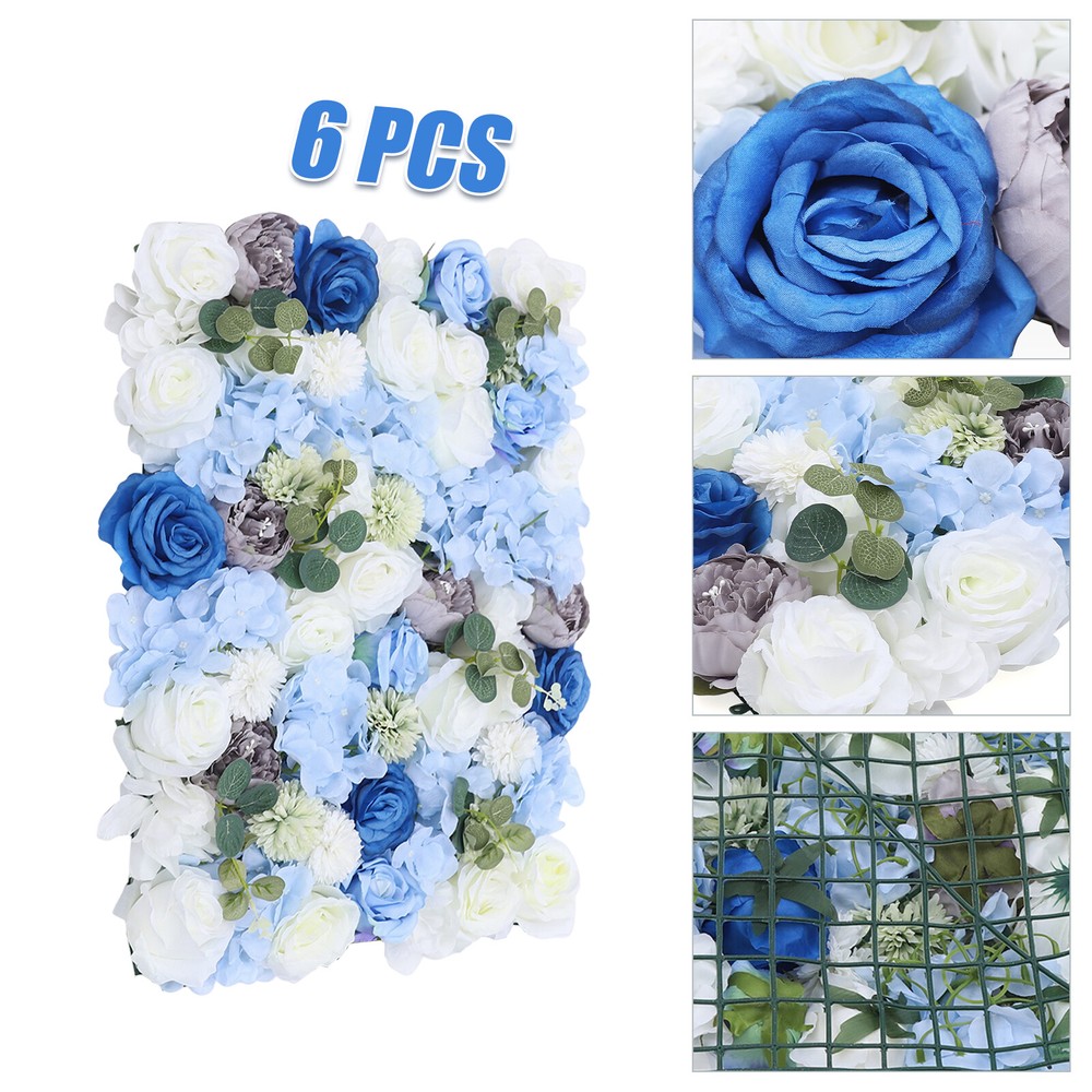 6 Pack Artificial Flower Wall Panel Floral Panel Background Wedding Party Decor