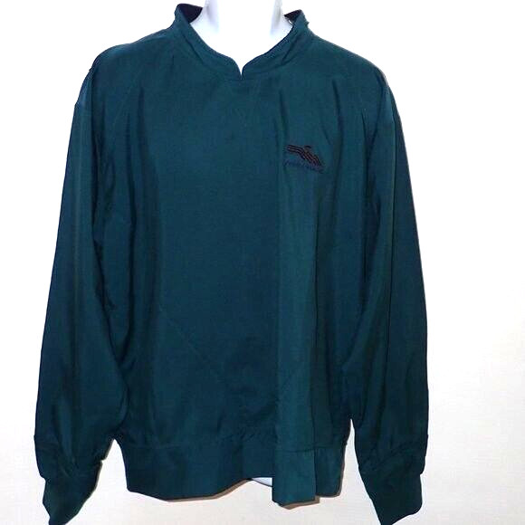 Zero Restriction Golf Men L Green Pullover Windbreaker Crew Neck Nylon