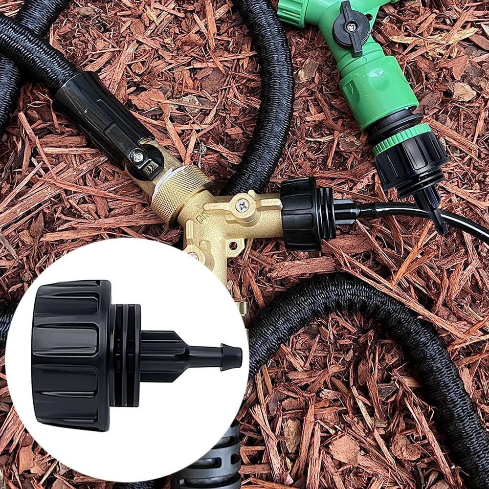 6 Pack Drip Irrigation Hose Connectors, 1/4 Inch inch, Black