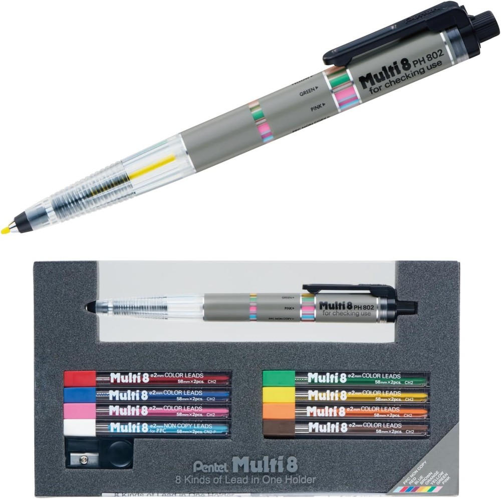 Pentel Lead Holder & Lead Set PH802ST 8pc