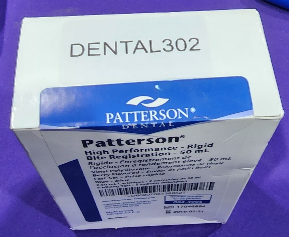00302 - Patterson Rigid Bite Registration High Performance Fast Set ~NEW