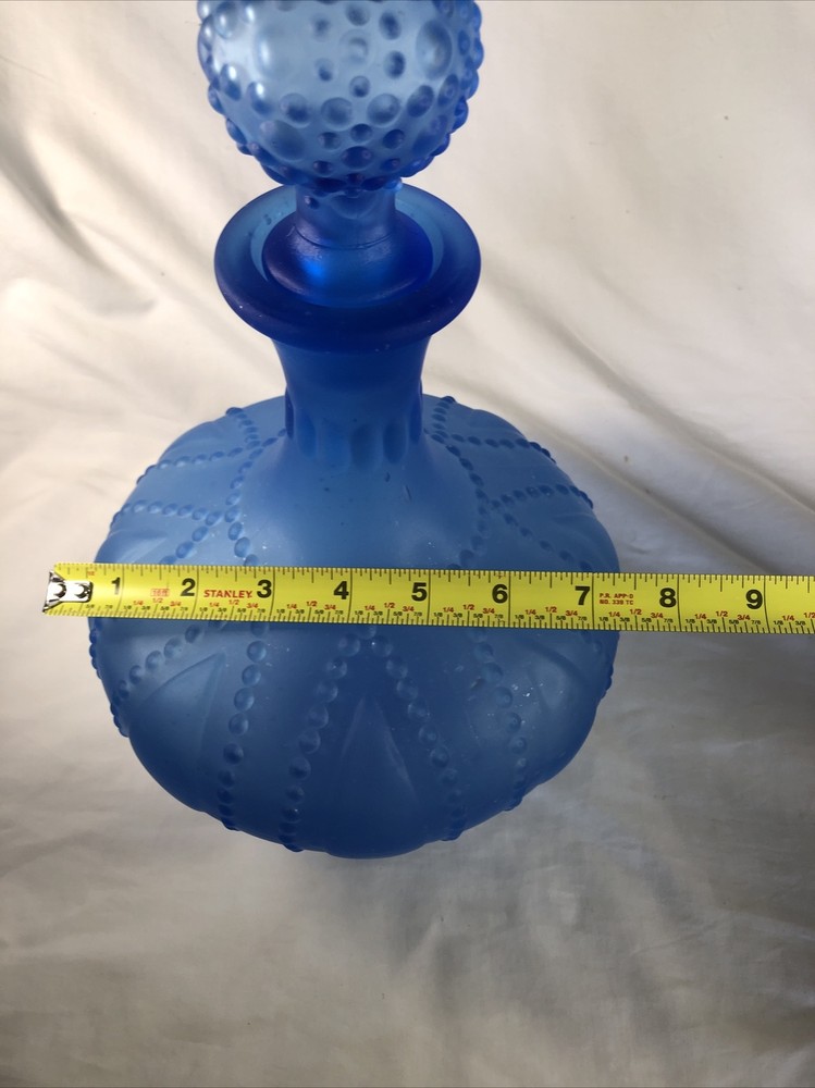 Large Blue Decanter 14" Tall