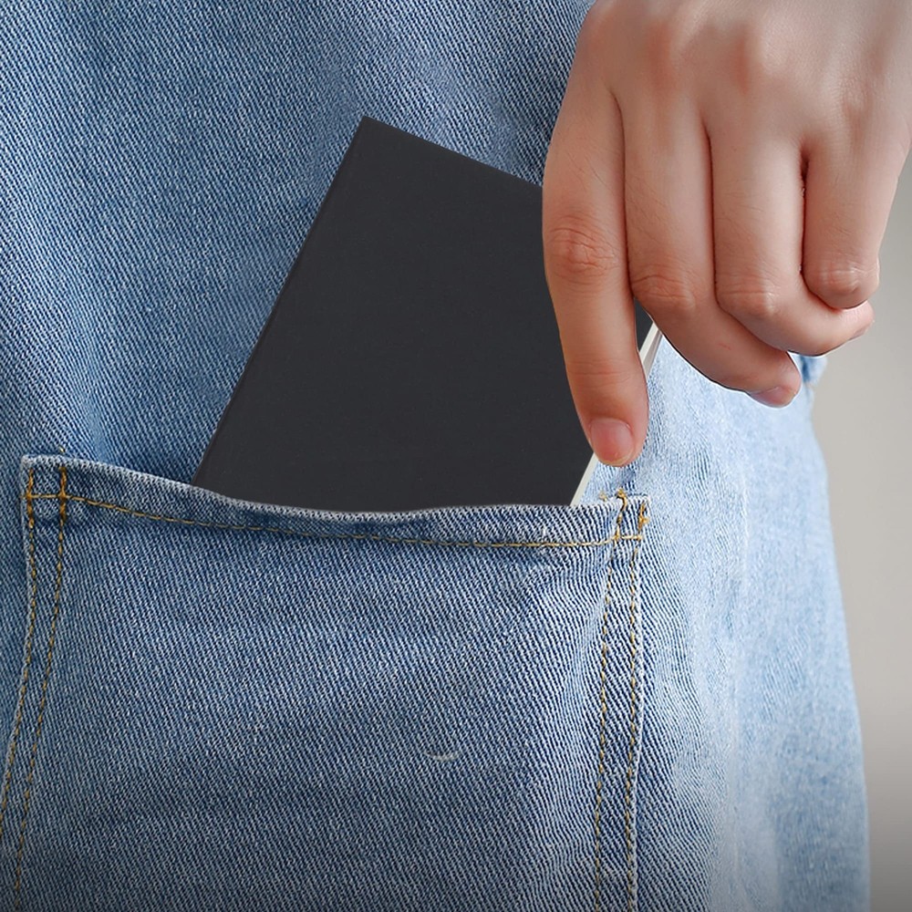 TWONE Pocket Notebook, 12 Pack Thin Cover Small Notebook for A6, Black