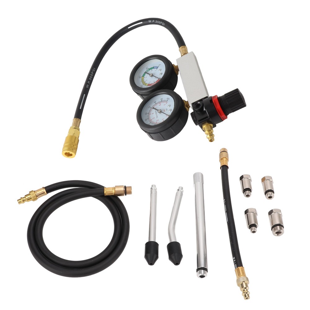 Dual Gauge Leakdown Tester Detecting Tool For Gasoline Engine Compression Test