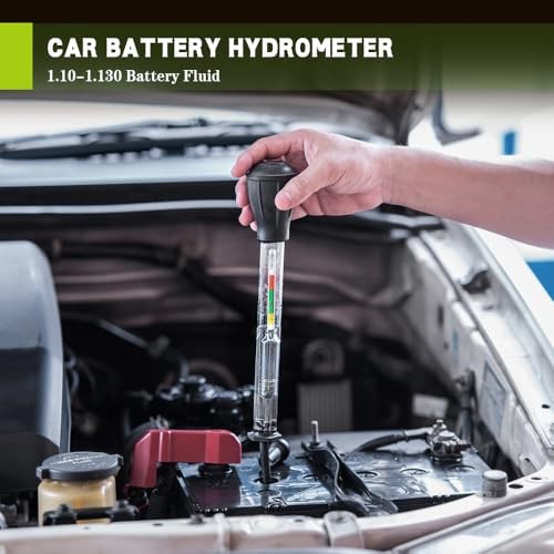 Battery Hydrometer Tester, Car Battery Tester, 8in Precision & Fast Dectection