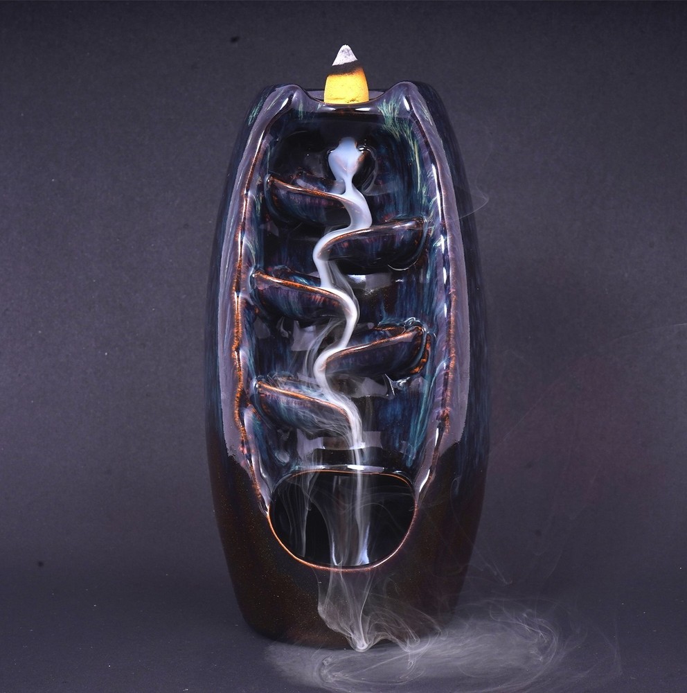 Magic Ceramic Backflow Cone Incense Burner 7" Decorative Incense Holder Gifts