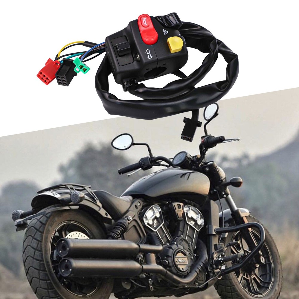Sleek Black Motorcycle Switch Compatible with Various Models for Daily Use