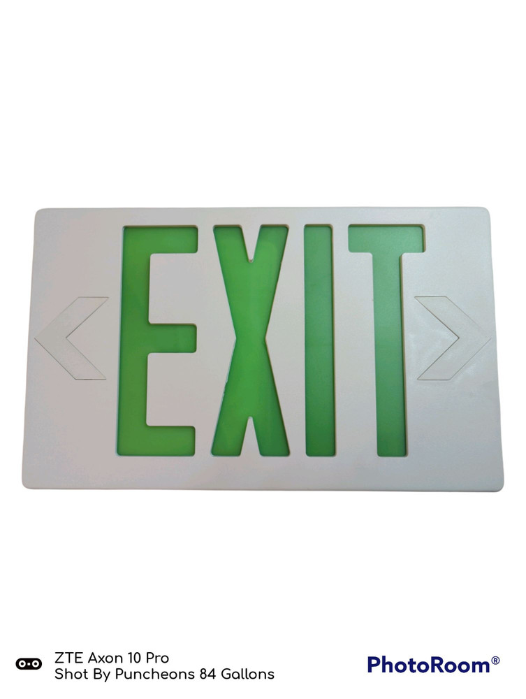 AKT LIGHTING Doubled Sided Emergency Exit Sign (1-Pack Green)