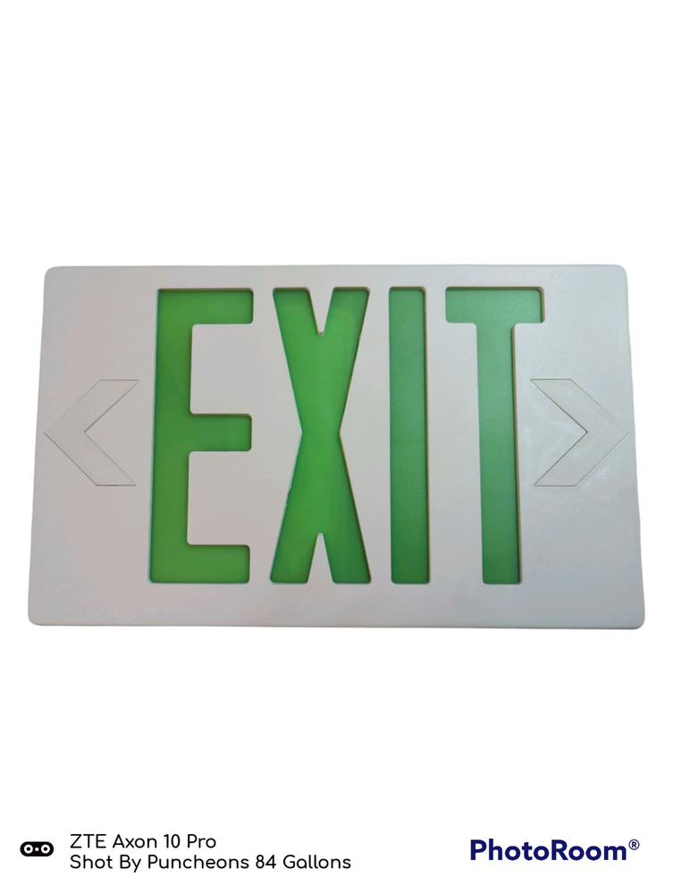 AKT LIGHTING Doubled Sided Emergency Exit Sign (1-Pack Green)