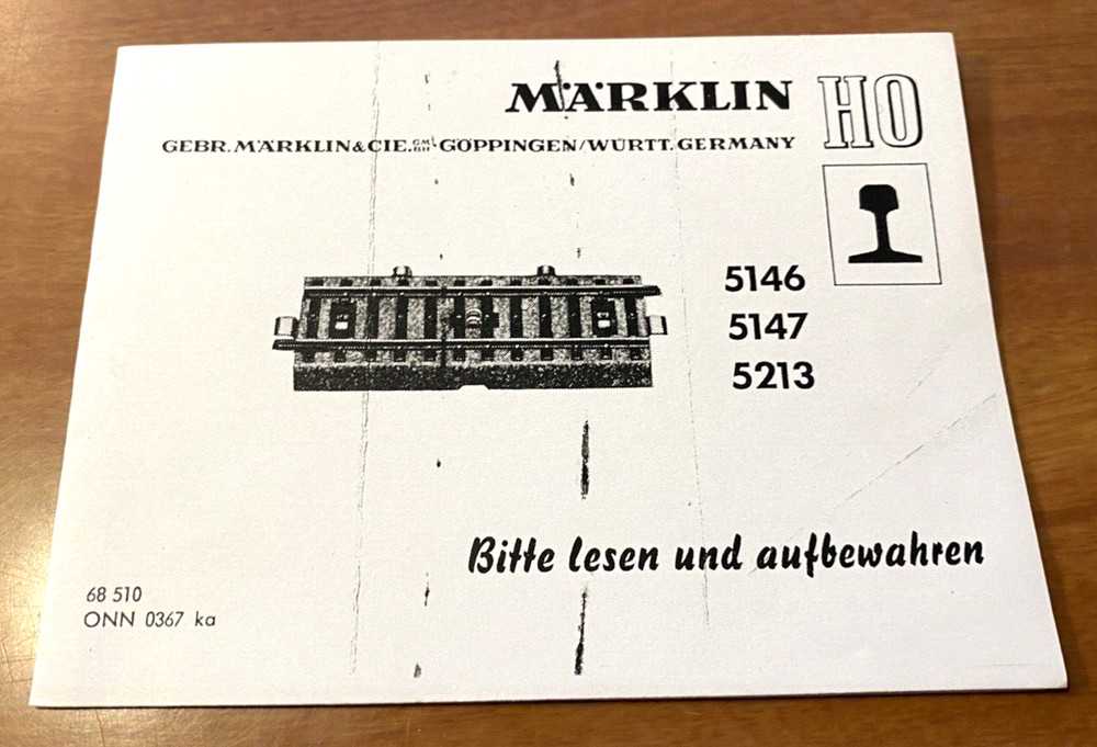 MÄRKLIN manual reference 5146 - 5147 - 5213