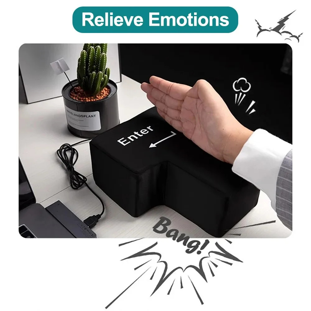 Big USB Enter Key Mouse Anti-Stress Decompression Button for PC