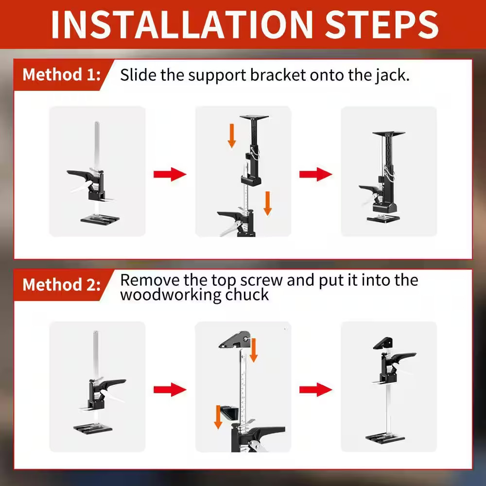 360 Lbs. Adjustable Cabinet Jack Posts, Hand Lifting Jack Tool 3Rd Hand Support