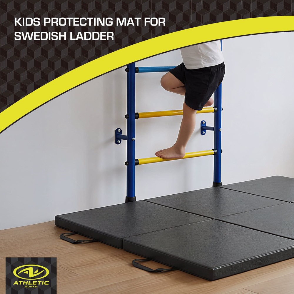 Athletic Works 2ftx6ft Four Folding Exercise Mat, Folding Gymnastics Mat