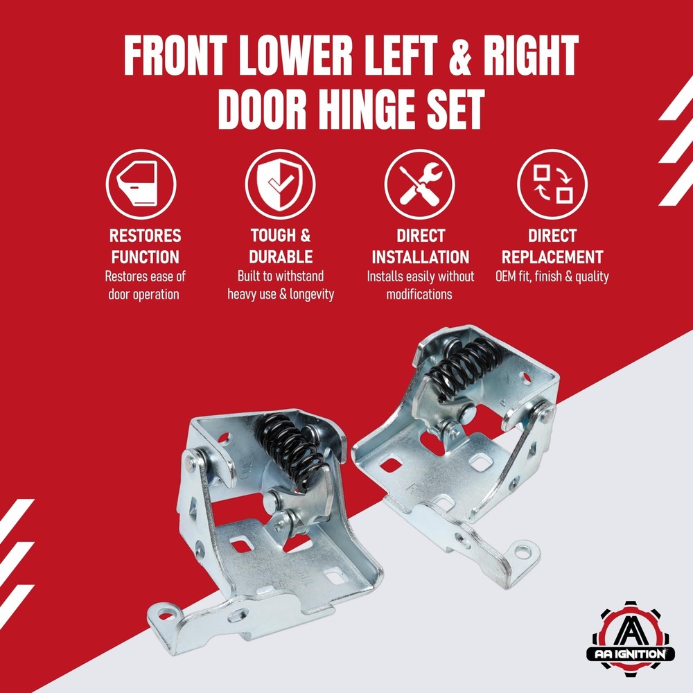 Front Lower Left and Right Door Hinge 1 Pair Replacement by AA Ignition -Comp...