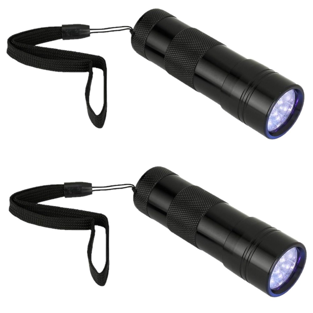 2Pack LED Black Light UV Flashlight, High Power Upgraded, Torch Light, 100000Hr