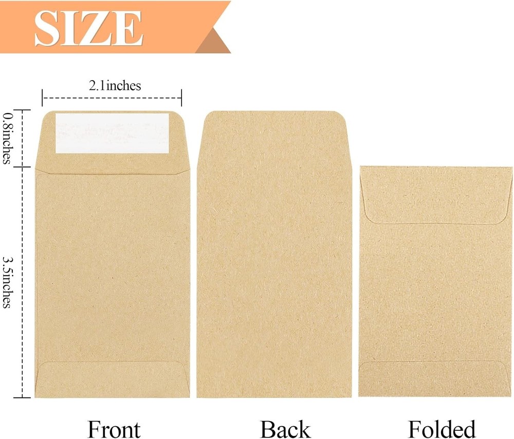 180pcs Small Seed Saving Envelopes Bulk 2.35 X 3.5 Empty Paper Packets for Coins