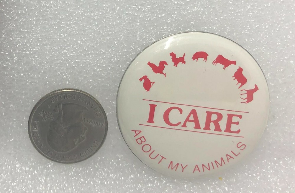 I Care About My Animals Button Pin