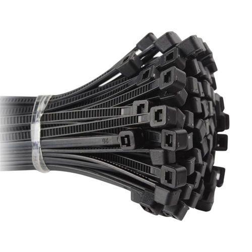 100pcs Black Self Locking Plastic Nylon Cable Ties, Wire Ties 2.5*150mm