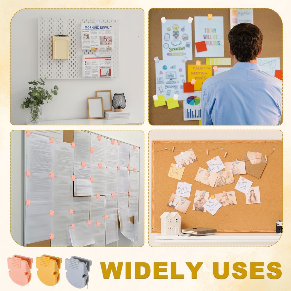 100Pcs Plastic Cubicle Clips for Hanging Documents, Light Pink