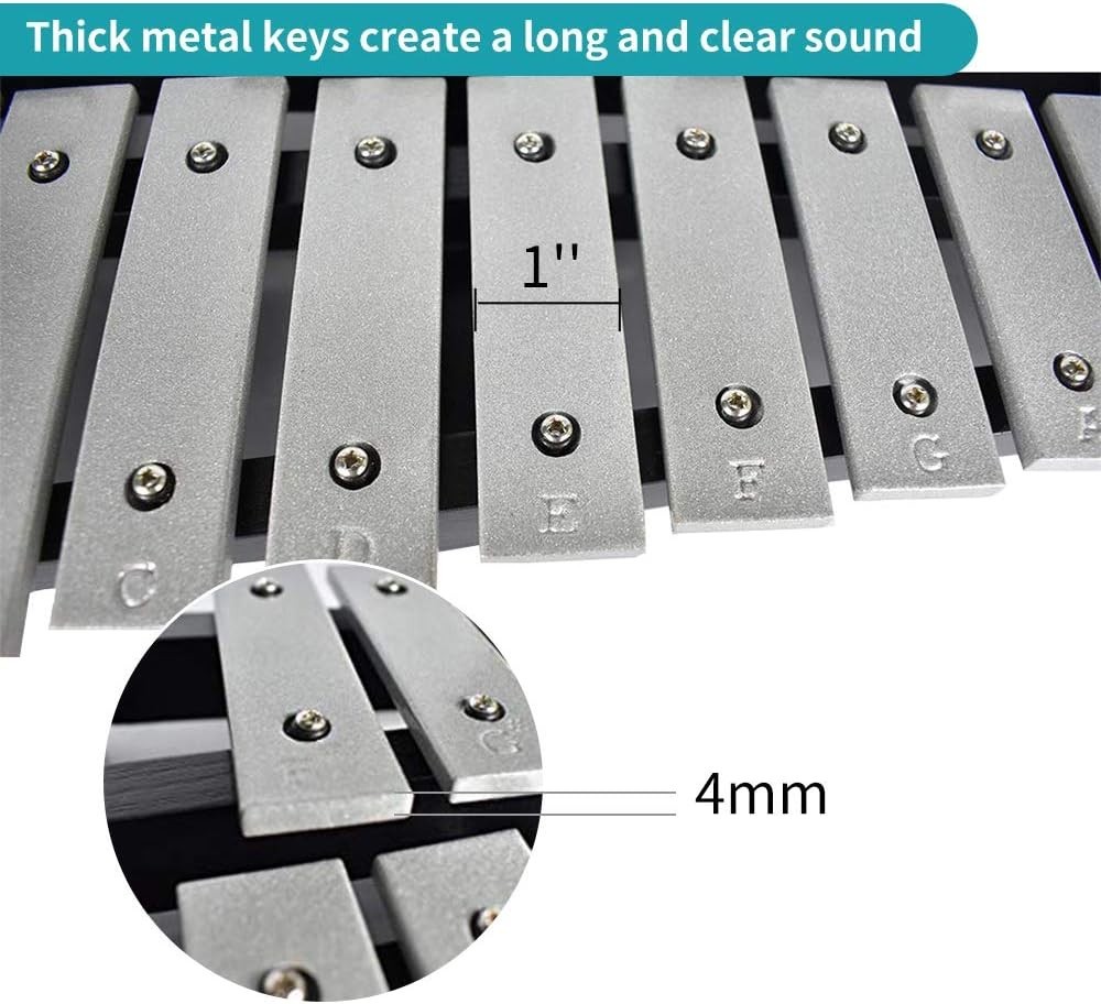 30-Note Foldable Glockenspiel Xylophone Percussion Set
