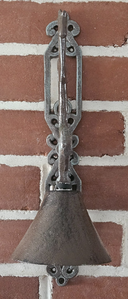 Horse Cast Iron Dinner Bell Wall Mounted Rustic Scroll Farm