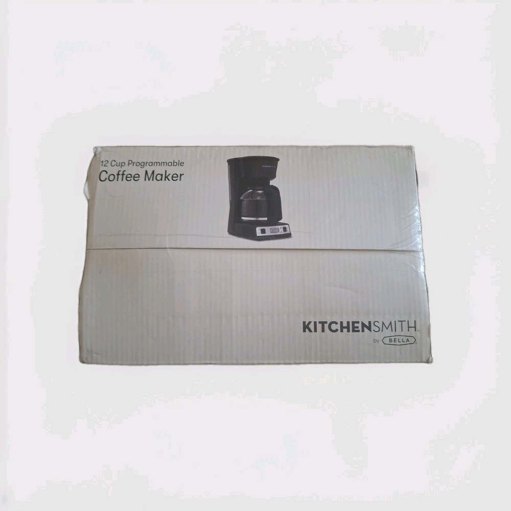 KitchenSmith by Bella 12 Cup Programmable Coffee Maker Black Auto Drip NEW