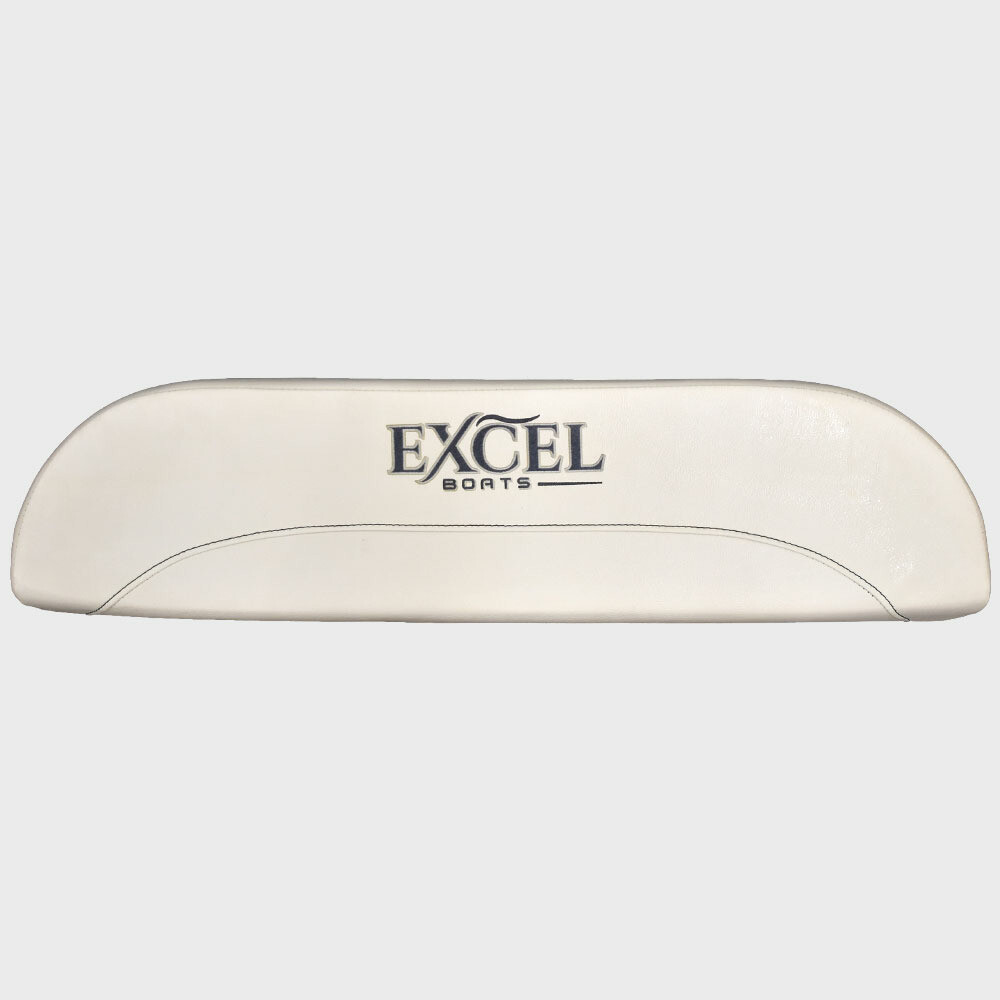 Excel Boat Leaning Post Backrest Cushion | White W/ Gray Logo