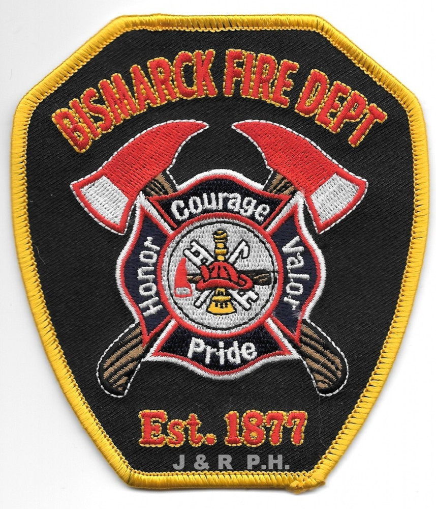 Bismarck  Fire Dept. "Honor-Valor-Courage-Pride", ND (4" x 4.5" size) fire patch