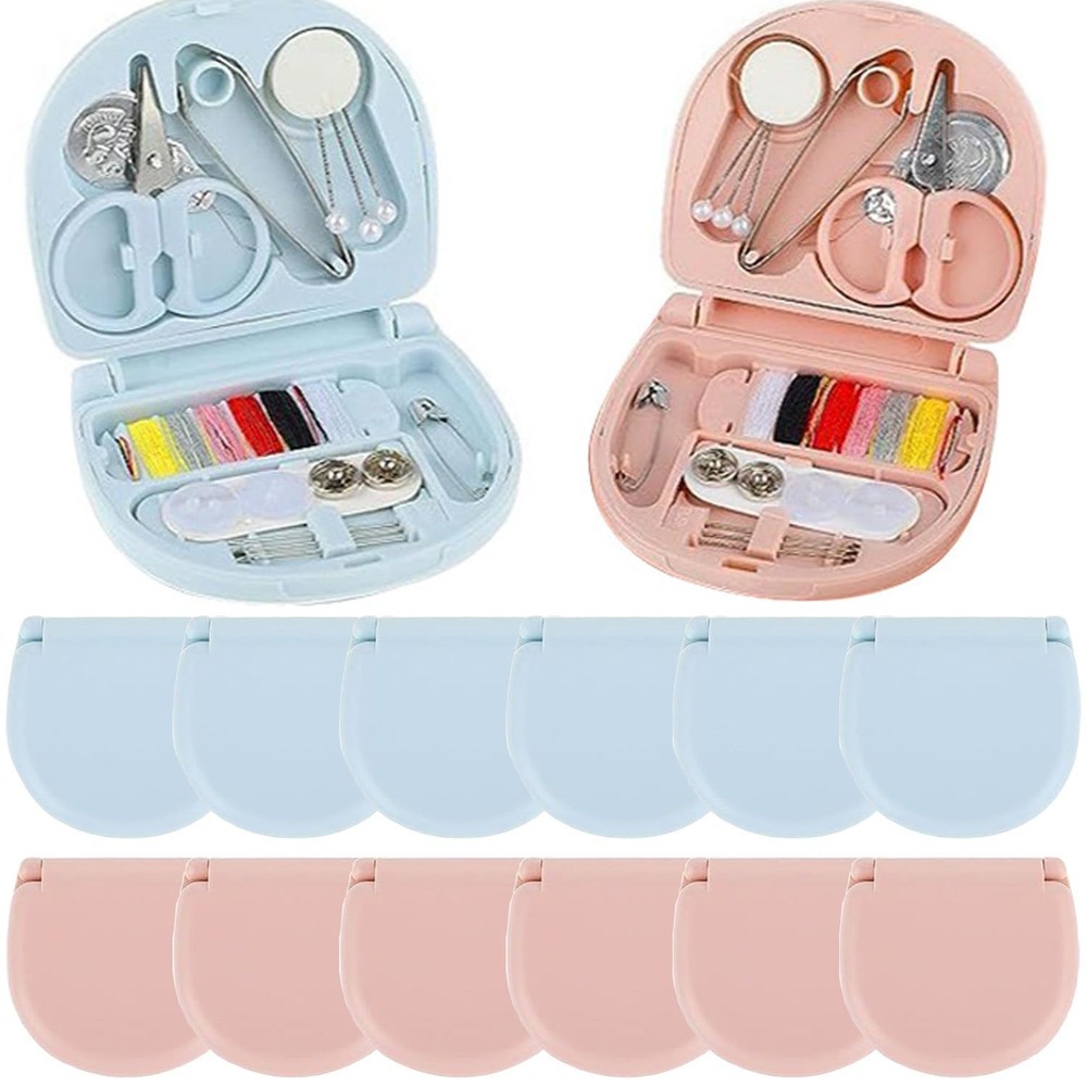 12 Pack Mini Sewing Kits, Compact Travel Emergency Sewing Set with Threads, S...