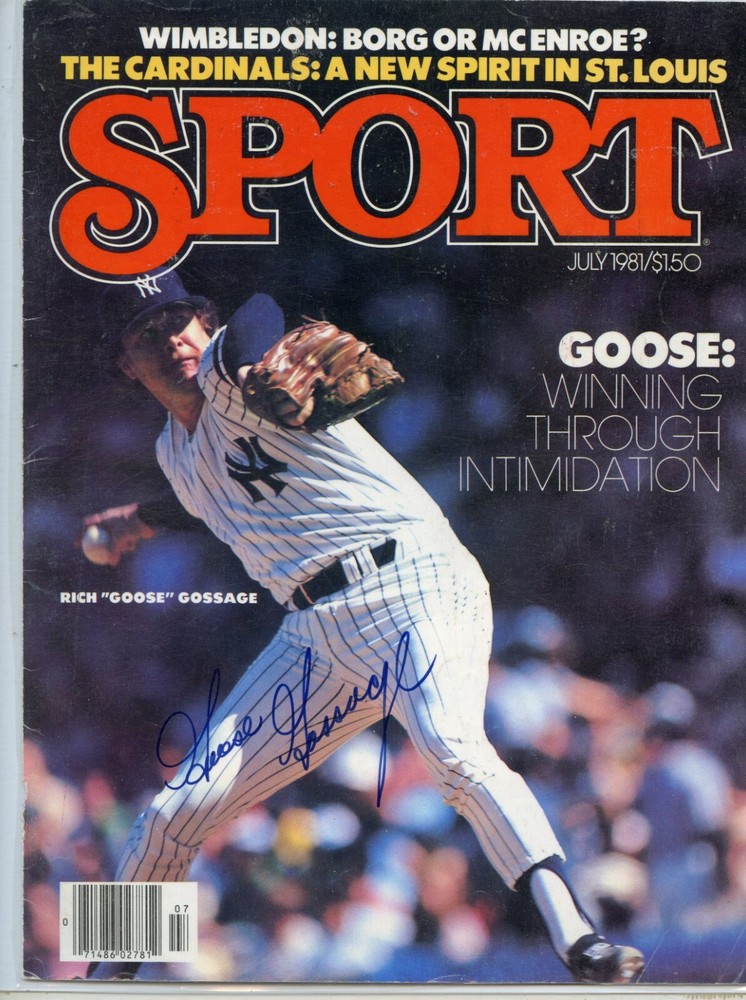 YANKEES GOOSE GOSSAGE SIGNED LAMINATED MAGAZINE COVER