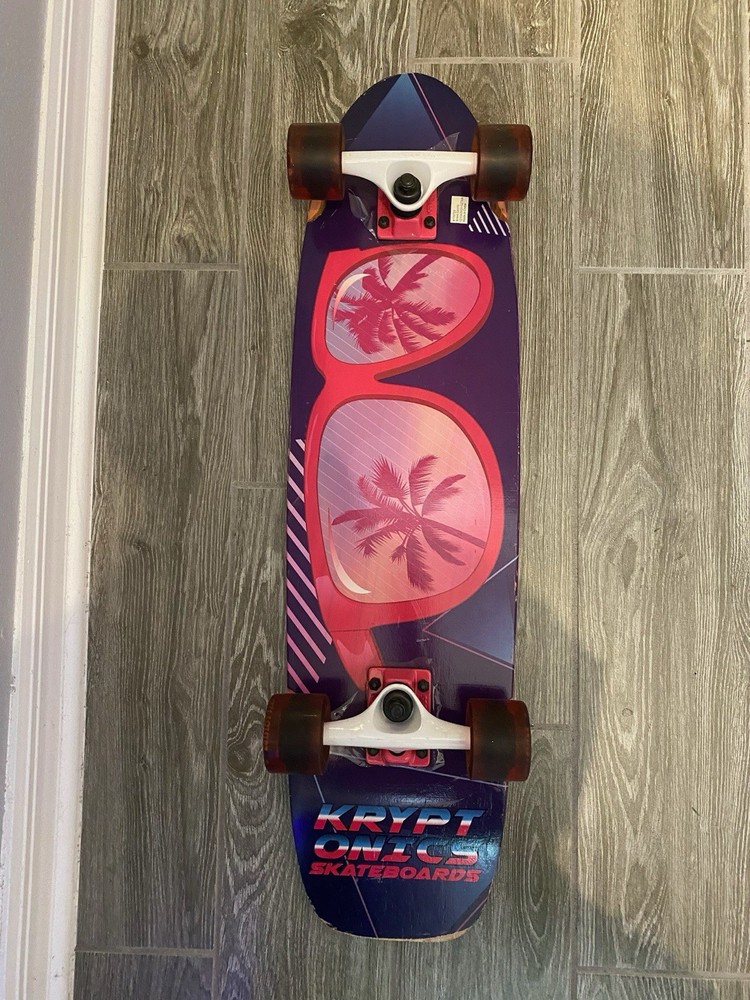 Kryptonics 29.75” Skateboard Palm Tree Sunglasses, Good Deck